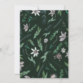 Rustikaler Blumenrahmen in schwarzer Mitternacht Einladung (Rückseite)