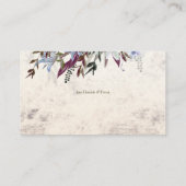 Rustikaler Blumenrahmen mit Vögeln Visitenkarte (Rückseite)