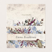 Rustikaler Blumenrahmen mit Vögeln Visitenkarten (Außenseite Aufgefaltet)
