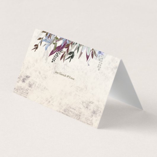 Rustikaler Blumenrahmen mit Vögeln Visitenkarten (Rückseite)