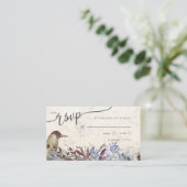 Rustikaler Blumenrahmen mit Vogelüberdachung uAwg Begleitkarte (Stehend Vorderseite)