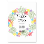 Rustikaler Blumenreath Hochzeitsgast Tischnummer (Vorderseite)