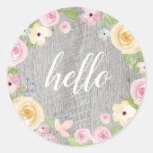 Rustikaler Blumenreath Runder Aufkleber (Vorderseite)