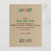 Rustikaler Blumenreath Save the Date Ankündigungspostkarte (Vorderseite)