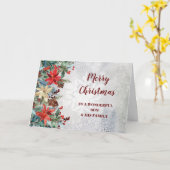 Rustikaler Blumenstrauß & Familie Frohe Weihnachte Karte (Gelbe Blume)