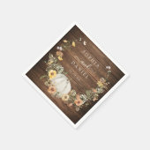 Rustikaler Blumenstrauß Pumpkin Hochzeitscocktail Serviette (Ecke)