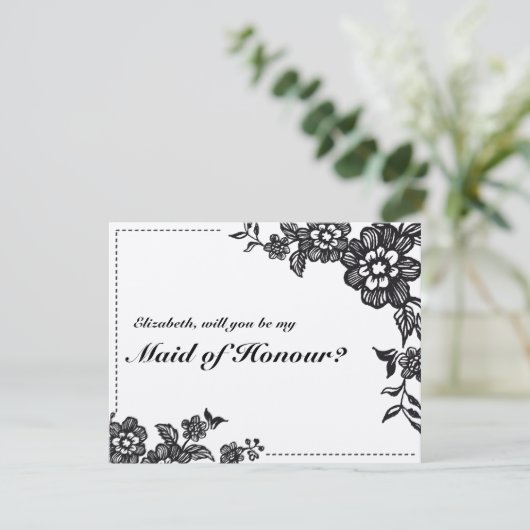 Rustikaler Blumenwille sind Sie mein Mädchen der Einladung (Stehend Vorderseite)