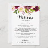 Rustikaler Blush Burgund Begrüßungsbrief (Vorderseite)