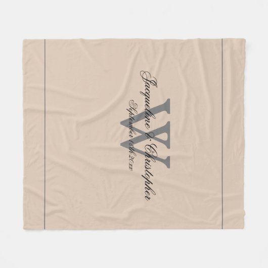 Rustikaler Blush Neugeduldig & Hochzeitsgeschenk M Fleecedecke (Vorderseite (Horizontal))