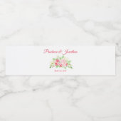 Rustikaler Blush Peach Boho Rose Elegante Hochzeit Wasserflaschenetikett (Einzelnes Label)
