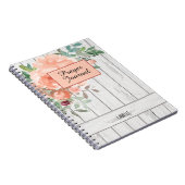 Rustikaler Blush Peach floral Wood Name Prayer Jou Notizblock (Rechte Seite)