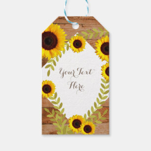 Rustikaler Blüten-Sonnenblume-Geschenk-Umbau Geschenkanhänger