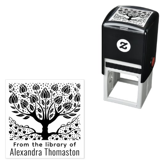 Rustikaler Blütenbaum, Herz Roots #2 Bibliothek Bu Permastempel (Beispiel)