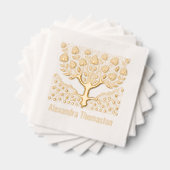 Rustikaler Blütenbaum mit Herzwurzelnamen Servietten Mit Folie (Insitu (Gestapelt))
