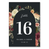 Rustikaler Blütenfarbenbogen Tischnummer (Rückseite)