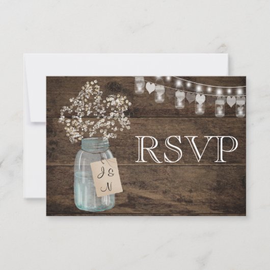 Rustikaler Blütenlandwirt Hochzeit RSVP Karte (Vorderseite)