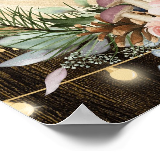 Rustikaler Blütenwald 16 . Geburtstag Poster (Ecke)