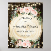 Rustikaler Blütenwald 16 . Geburtstag Poster (Vorne)