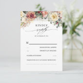 Rustikaler Blutfall Inspiriert schöne Hochzeit RSVP Karte (Stehend Vorderseite)