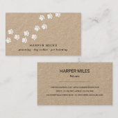 Rustikaler Boarding beruflicher weißer Pfotenweg Visitenkarte (Vorne/Hinten)