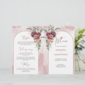 Rustikaler Bogen-Bordeaux-Rose Eukalyptus gefaltet (Stehend Vorderseite)