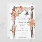 Rustikaler Bogen Floral Nikkah muslimische Hochzei Einladung (Vorderseite)