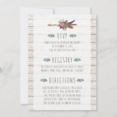 Rustikaler Bohemisch Arrow Polterabend Einladung (Rückseite)