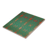 Rustikaler Bohemischer Jade und rotes Muster Fliese (Seite)