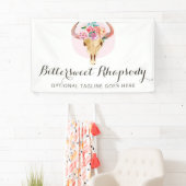 Rustikaler Bohemischer Kuh-SchädelWatercolor Banner (Insitu)