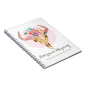 Rustikaler Bohemischer Kuh-SchädelWatercolor Notizblock (Rechte Seite)