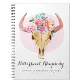 Rustikaler Bohemischer Kuh-SchädelWatercolor Notizblock (Vorderseite)