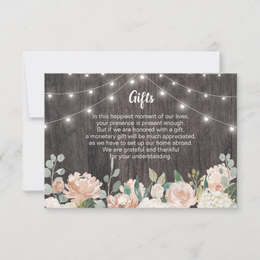 Rustikaler Bohemischer String Lights Hochzeitsführ Dankeskarte (Vorderseite)