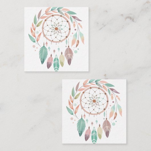 Rustikaler Bohemischer Traumfänger Begleitkarte (Vorne/Hinten)