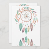 Rustikaler Bohemischer Traumfänger Einladung (Vorne/Hinten)