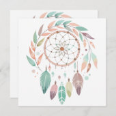 Rustikaler Bohemischer Traumfänger Save The Date (Vorne/Hinten)