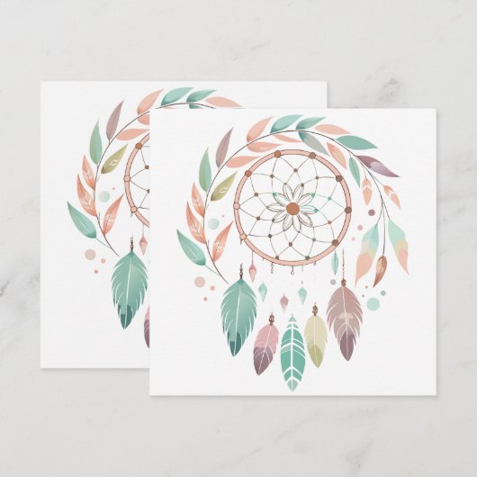 Rustikaler Bohemischer Traumfänger Save The Date (Vorne/Hinten)