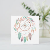 Rustikaler Bohemischer Traumfänger Save The Date (Stehend Vorderseite)