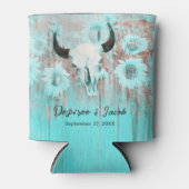 Rustikaler Boho Aquamariner Western Sunflowers Bul Dosenkühler (Vorderseite)