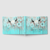 Rustikaler Boho Aquamariner Western Sunflowers Bul Gästebuch (Voll)