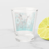 Rustikaler Boho Aquamariner Western Sunflowers Bul Schnapsglas (Rückseite)