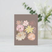 Rustikaler Boho-Asphalt-Blumenmuster  Postkarte (Stehend Vorderseite)