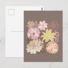 Rustikaler Boho-Asphalt-Blumenmuster  Postkarte