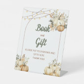 Rustikaler Boho Autumn Wassercolor Pumpkin Sockelschild (Vorderseite)