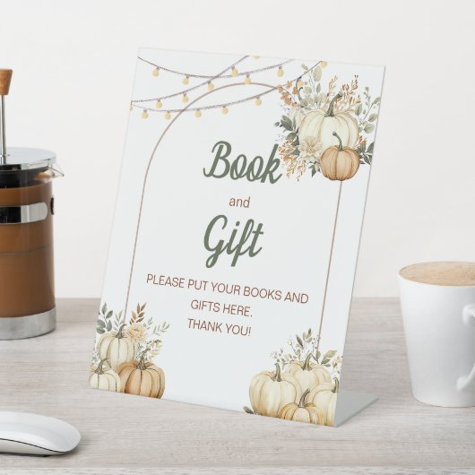 Rustikaler Boho Autumn Wassercolor Pumpkin Sockelschild (In SItu)