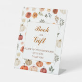 Rustikaler Boho Autumn Wassercolor Pumpkin Sockelschild (Vorderseite)