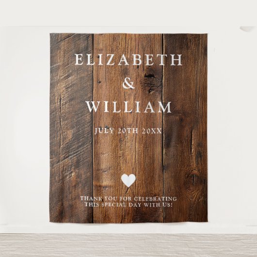 Rustikaler Boho Barn Wood Foto Stand Hintergrund Wandteppich (Vorderseite)