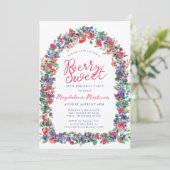 Rustikaler Boho Berry Arch Sommer 30. Geburtstag Einladung (Stehend Vorderseite)