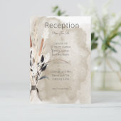 Rustikaler Boho Bouquet Moderner Empfang Begleitkarte (Stehend Vorderseite)