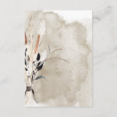 Rustikaler Boho Bouquet Moderner Empfang Begleitkarte (Rückseite)