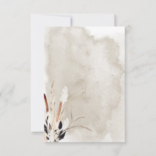 Rustikaler Boho Bouquet Moderner QR-Code für Hochz RSVP Karte (Rückseite)